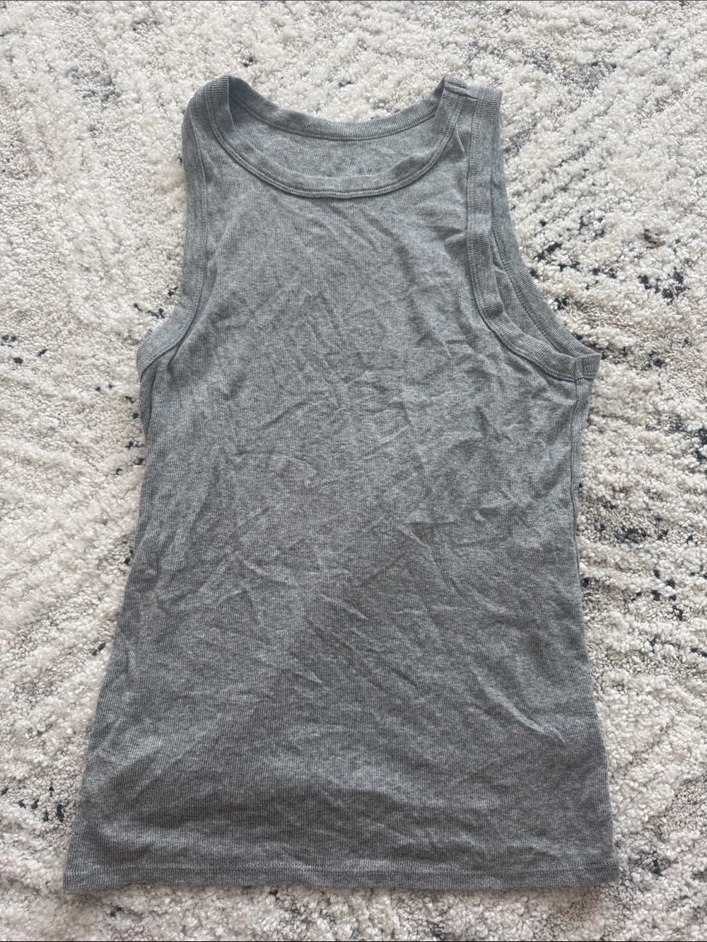 Basic Grey Ribbed Tank Top